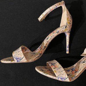 Aldo Floral Ankle-Strap Open Toe Heels NEW size 8